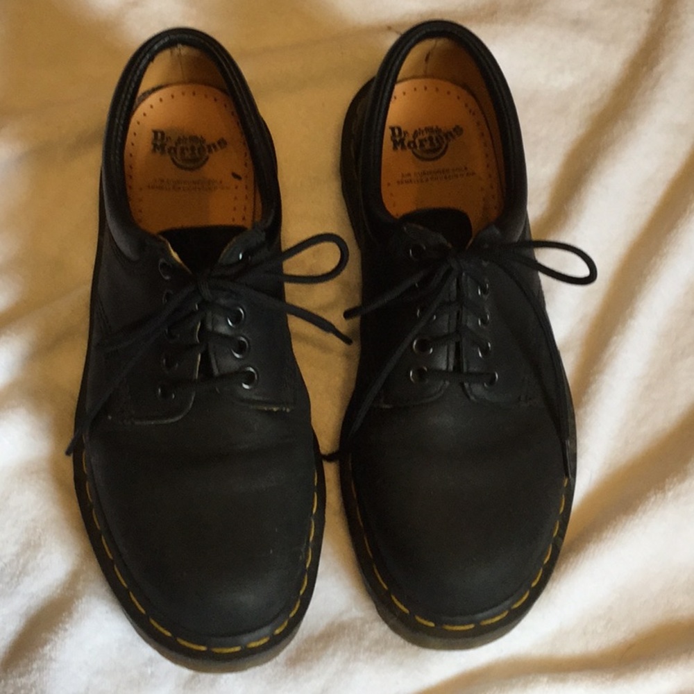 Dr Martens 8053 Black Nubuck Lace Up Oxfords EUC 9
